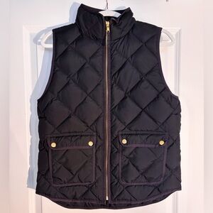 Women’s J. Crew Excursion Quilted Puffer Vest - Black | Size Small